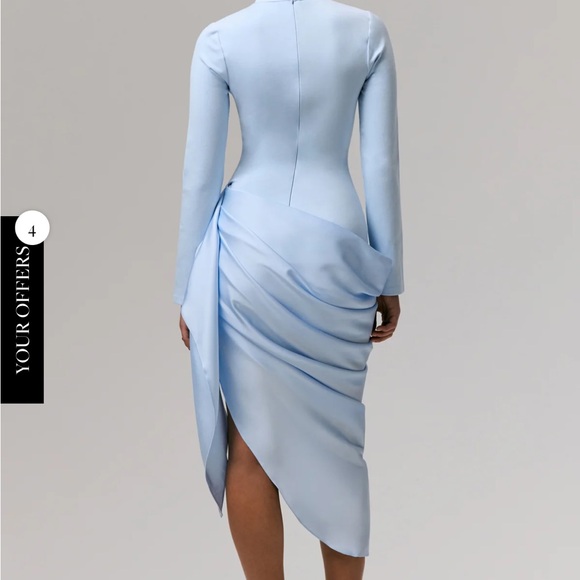 Chic Sky Blue Long Sleeve Dress - Picture 3 of 4